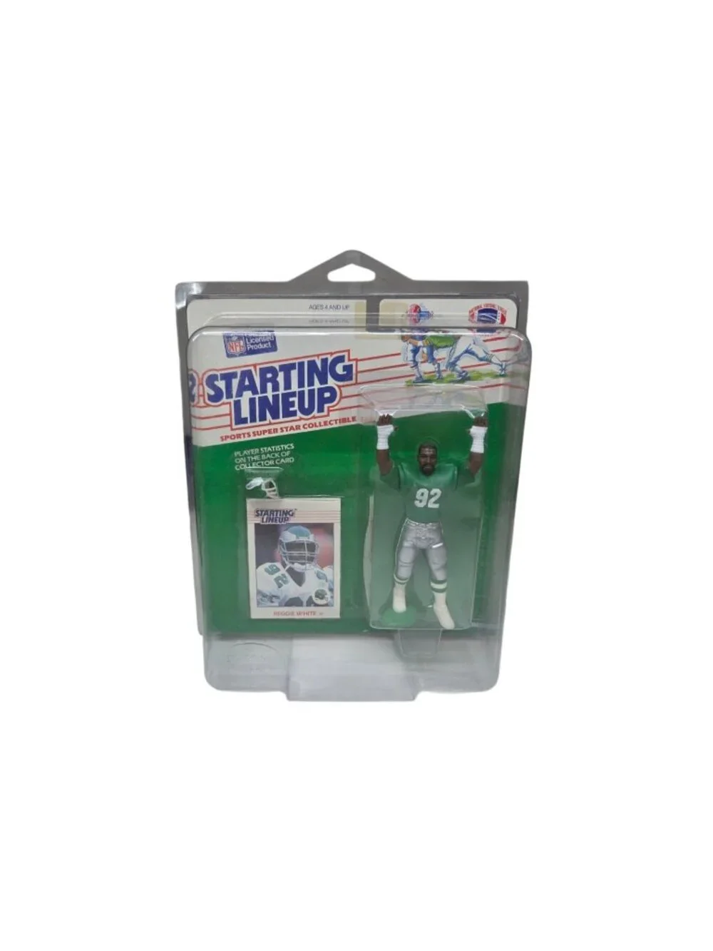 Starting Lineup 1988 Philadelphia Eagles Reggie White Figure Card SEALED Kenner